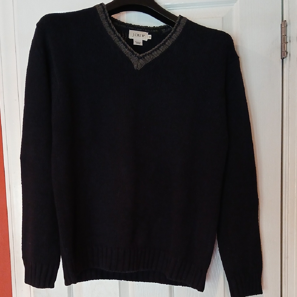 J. Crew Men's Black V-Neck Sweater
